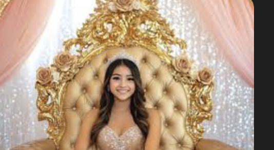 Photo Booth Rental for Quinceañera:Teen girl in a tiara posing in a photo booth at her quinceañera
